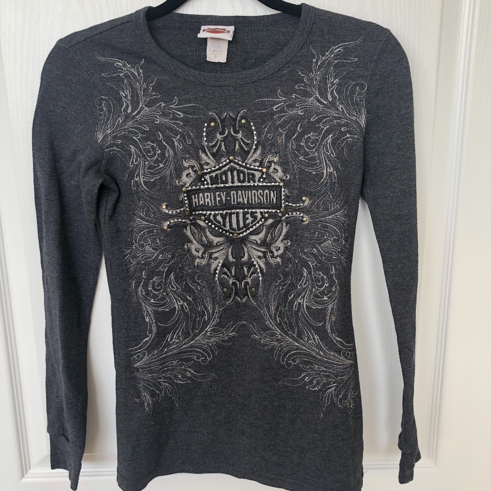 Harley Davidson rhinestone studded shirt Small
